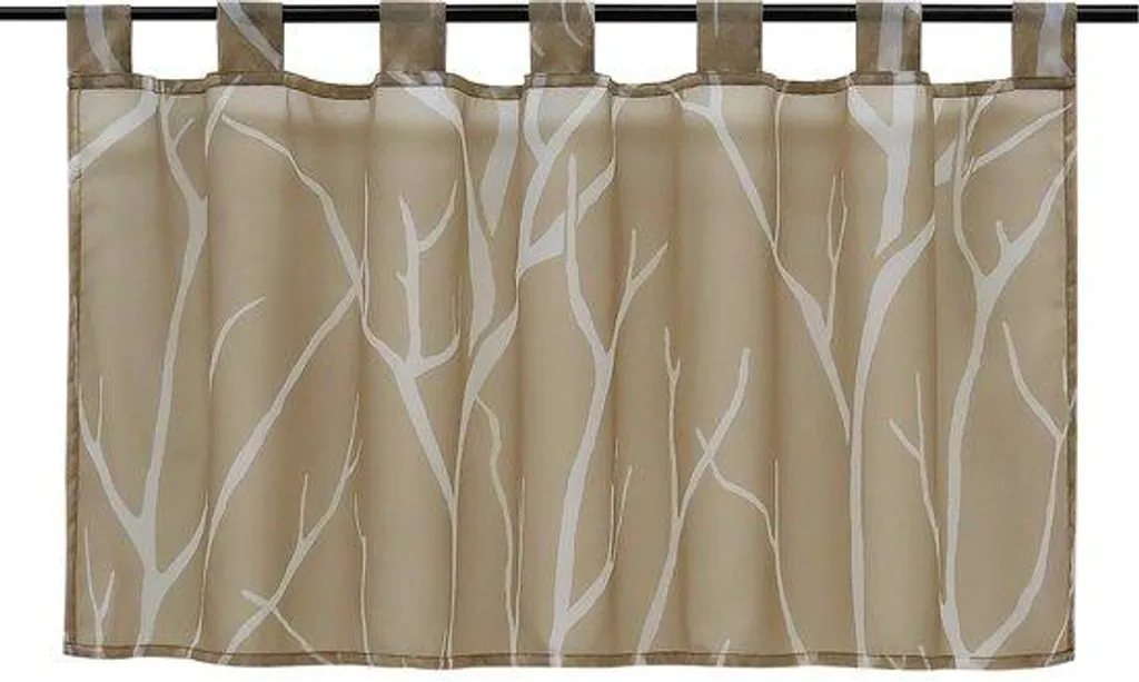 Rideau fenêtre cuisine 60x120 cm sable - Store transparent spécial vapeur