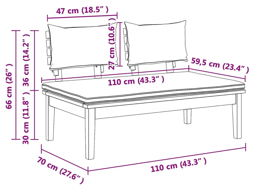 Ensemble Jardin vidaXL en Teck Massif Résistant Table et Banc 2 pcs
