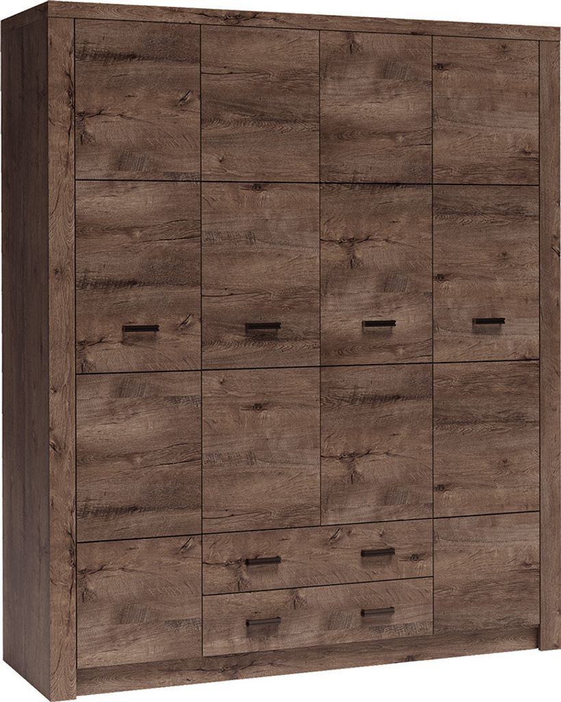 Kleiderschrank modern in Esche dunkel INGENIO-161