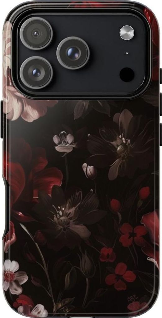 Dunkles Blumenmuster im Vintage-Stil – Hülle Kompatibel mit iPhone 17 Pro
