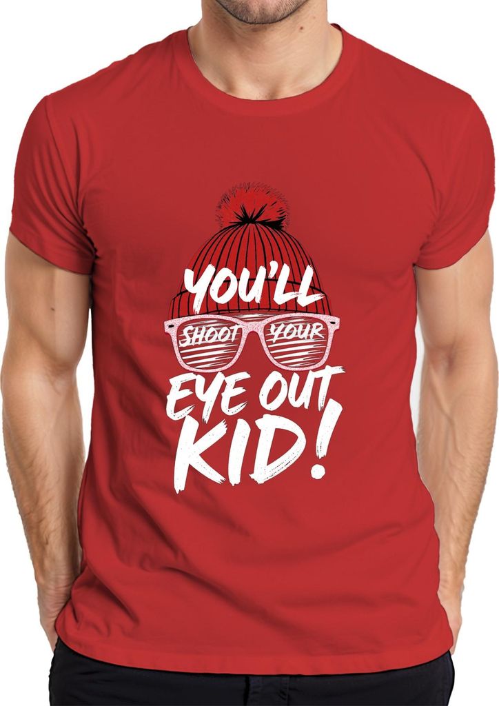 You'll shoot your eye out Kid Kultfilm Weihnachten Mütze Retro Herren T-Shirt, Rot, XL