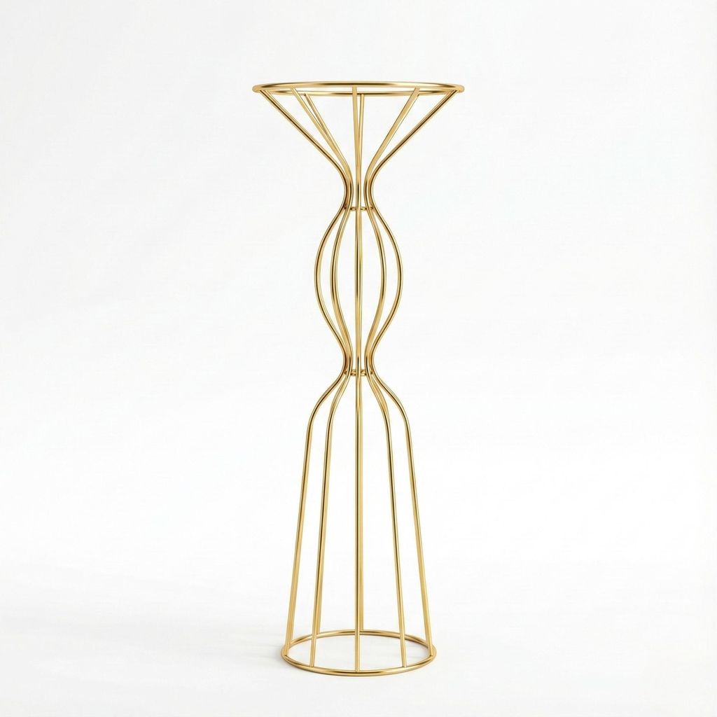 LAYBA Blumensäule gold aus Edelstahl (60 cm hoch) – Produktbild 