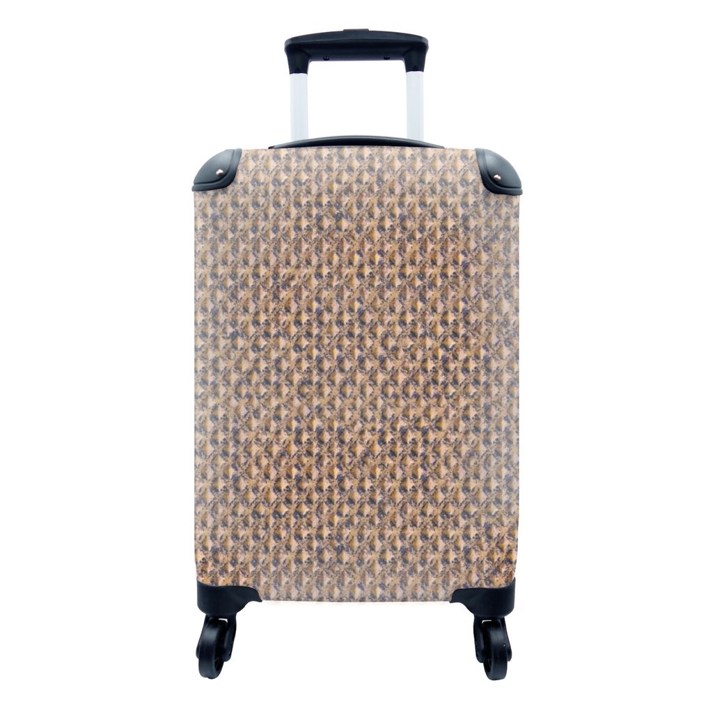 MuchoWow Koffer Handgepäck Trolley Rollkoffer Kleine Reisekoffer mit 4 Rollen - Metall - Muster - Rost - Textur - Cabin Size < 55x40x23 cm & 55x...