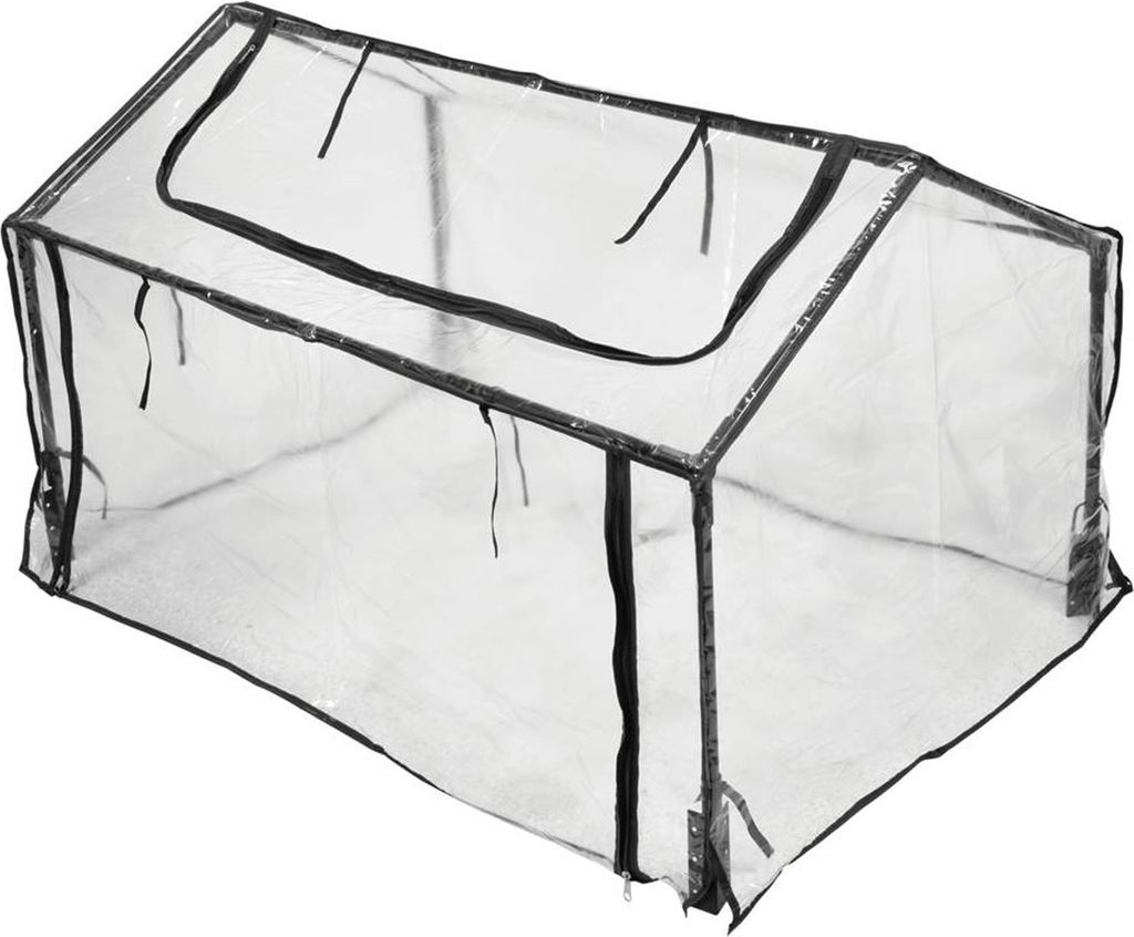 FLO Gewächshaus 60x120x80 cm Transparent und Schwarz Produktbild 3
