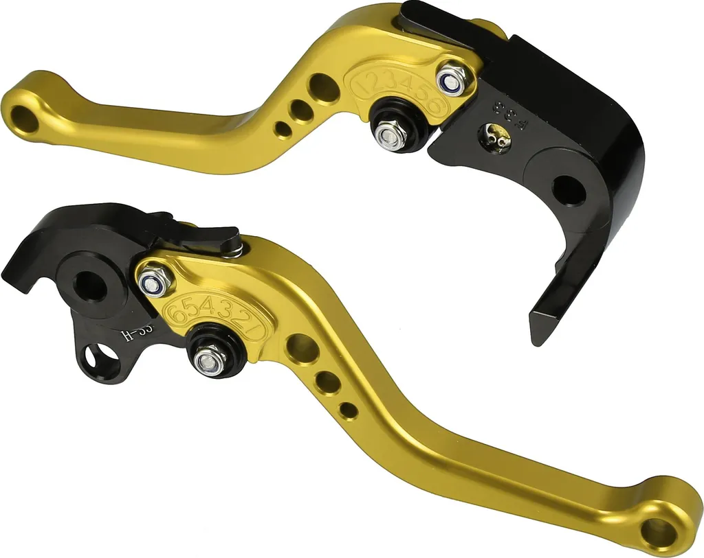 Leviers de Frein Embrayage Moto CNC pour Honda - Paire Pliable Or