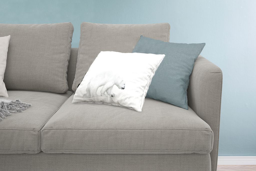 MuchoWow Zierkissen Sofakissen Wohnzimmer Dekokissen 60x40 cm Eisbär - Tiere - Weiß - Kopfkissen - Polster mit Foto
