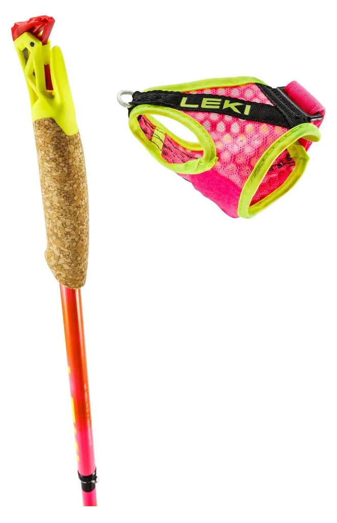 Bâton trail Ultratrail FX.One SuperLite 115 cm rose et jaune fluo