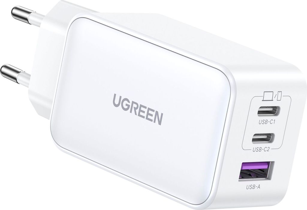 UGREEN Nexode USB-A+2*USB-C 65W GaN Tech Fast Charger White