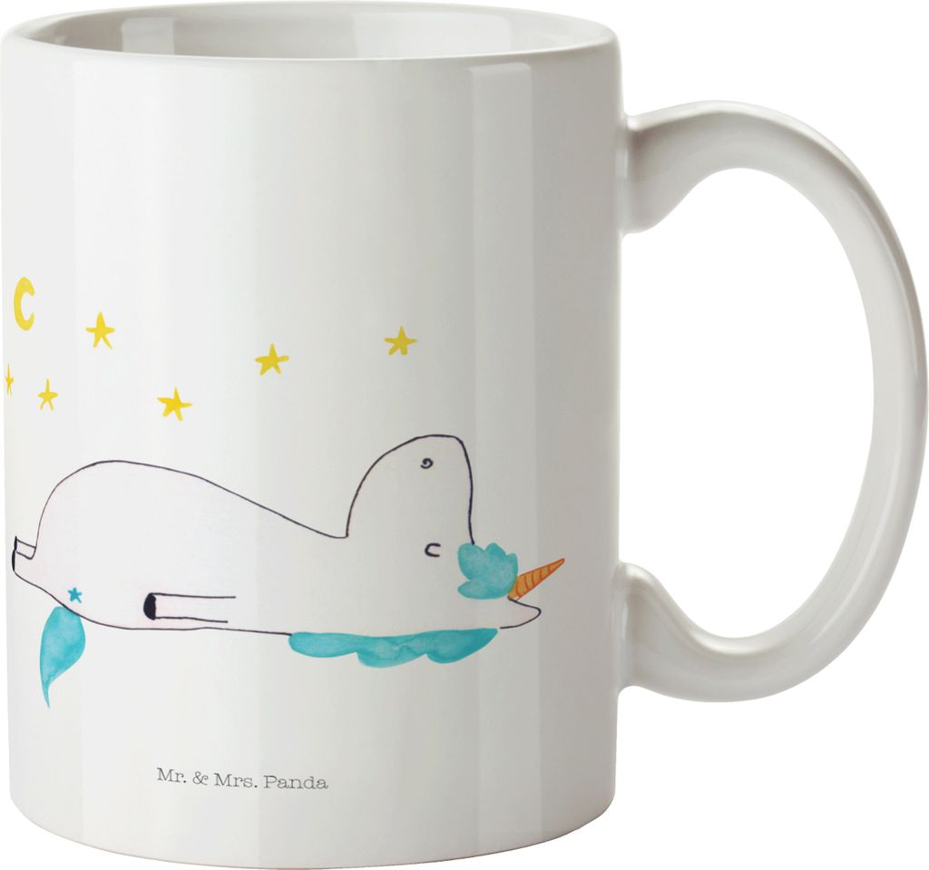 Mr. & Mrs. Panda Kindertasse Einhorn Sternenhimmel - Weiß - Geschenk, Camping Tasse, Henkelbecher, Einhörner, Deko, Verrückt, Plastikbecher, Tri...