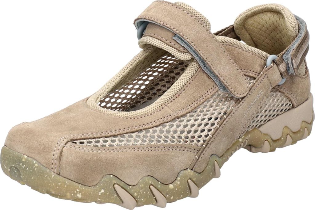 Allrounder Sneaker Niro 44/12, Velourleder mit offenem Mesh, Beige, Fußbett zum Wechseln 42 1/2