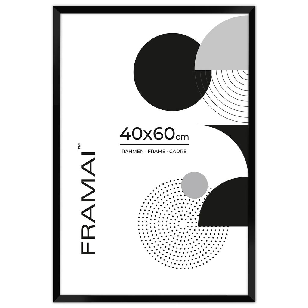 FRAMAI® Bilderrahmen 40x60cm Schwarz MDF Umweltfreundlichem Produktbild 