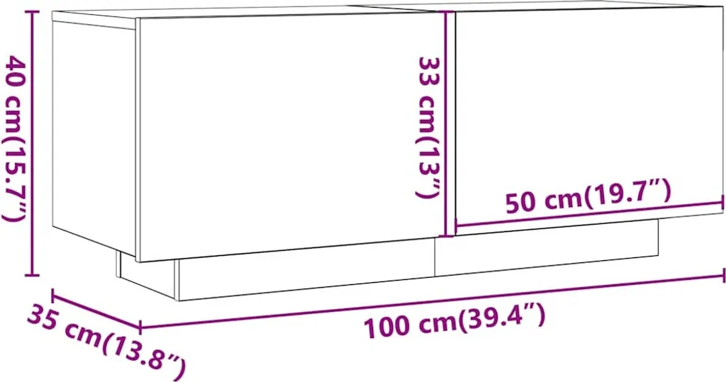 Maison Exclusive - Mobile TV effetto legno antico 100x35x40 cm Materiale ligneo - 10