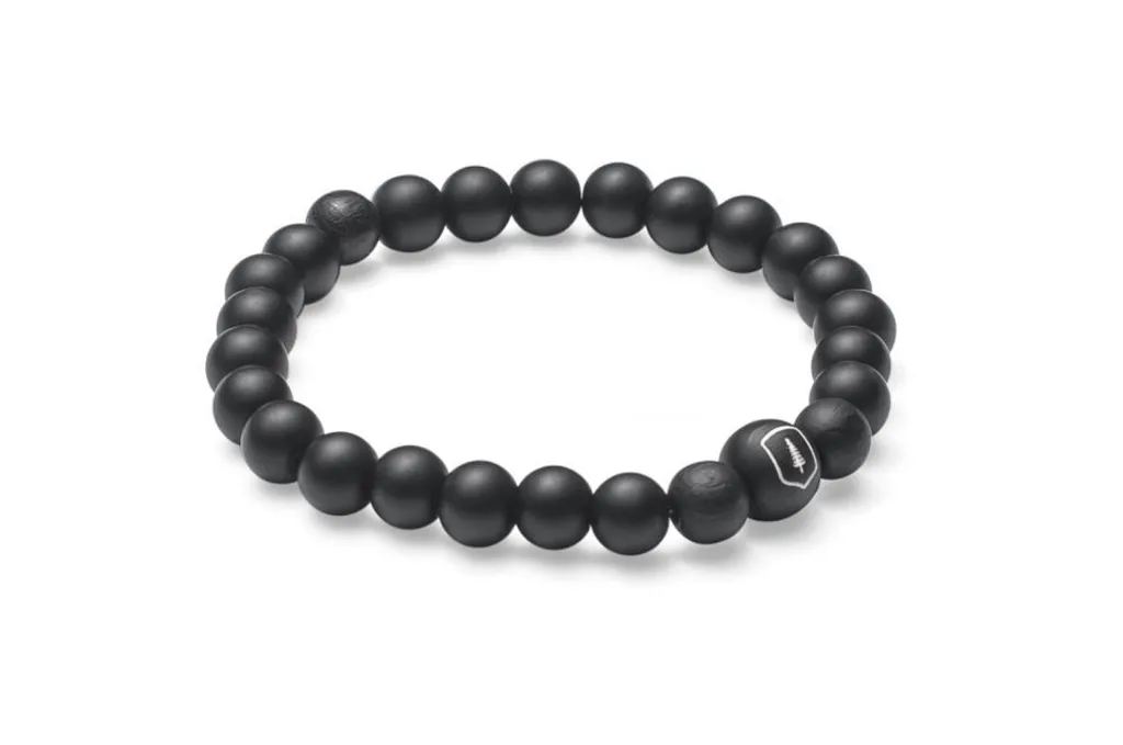 Bracciale BeWooden Cassio Perline in Onice e Legno M 17-18cm - 2