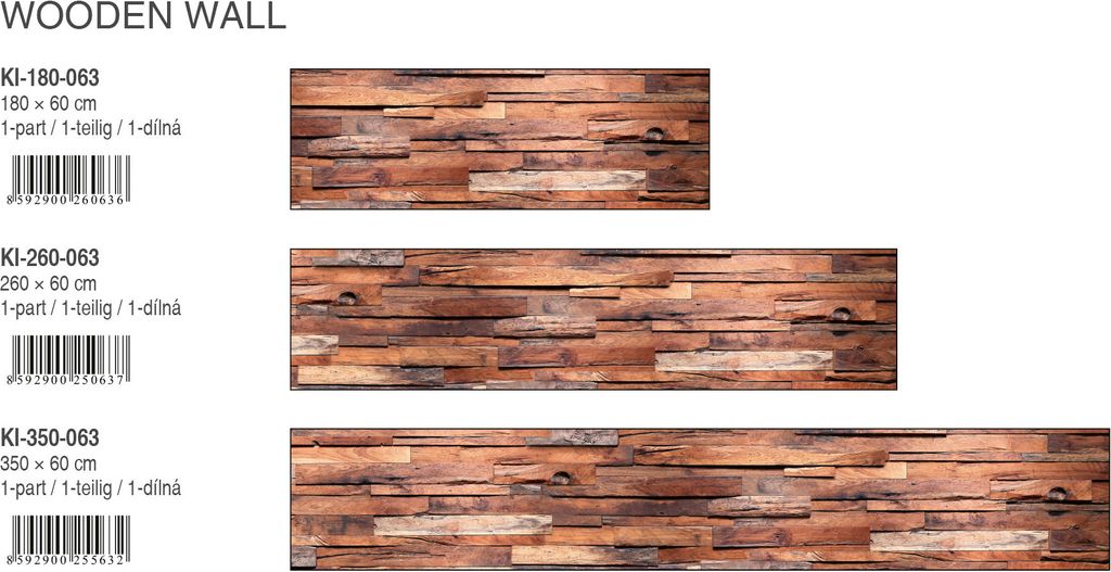 Küchenrückwand Folie selbstklebend HOLZWAND 350 x 60 cm - Produktbild 3