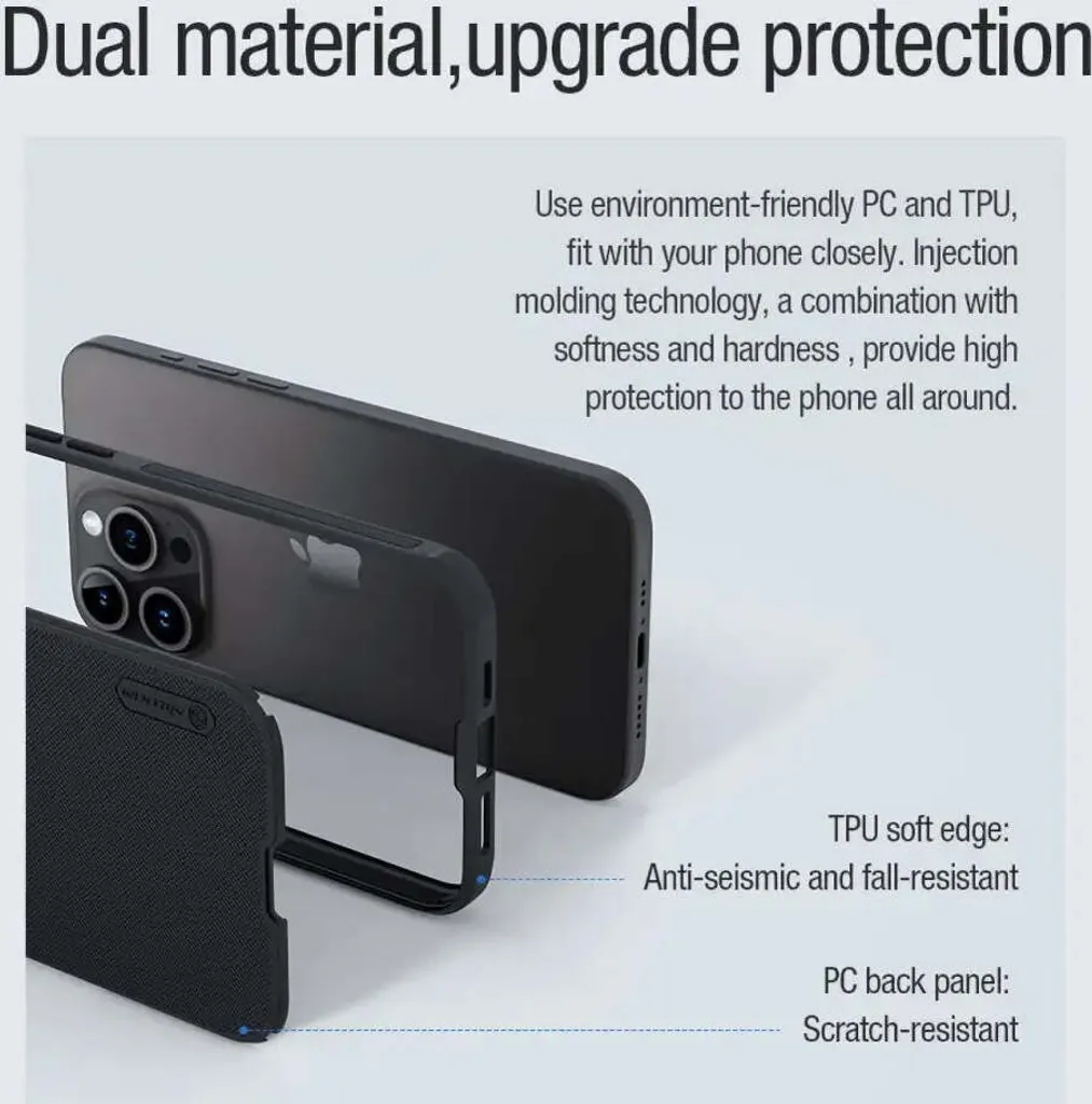 Custodia Nillkin iPhone 15 Pro Nero - Design Professionale e Sicuro - 36