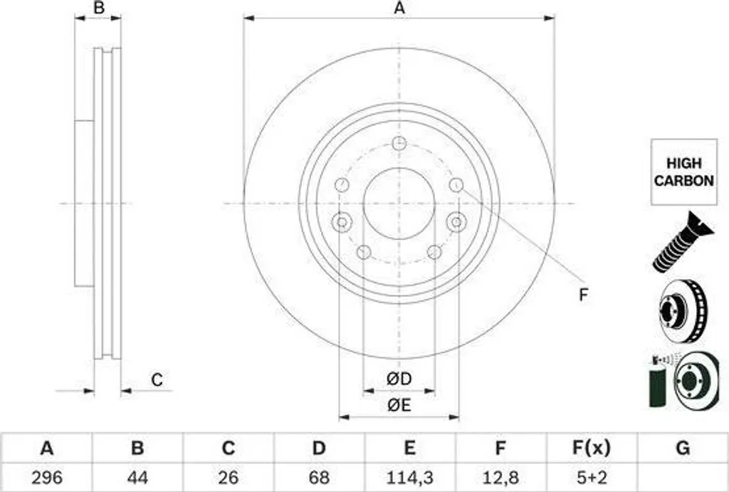 Jeu de 2 disques de frein BOSCH 0 986 479 F71 pour RENAULT Koleos II