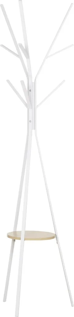 Fortuna Lai Appendiabiti da terra Appendiabiti da ingresso Appendiabiti da corridoio Bianco Metallo 45x45x180cm per tenere in il corridoio