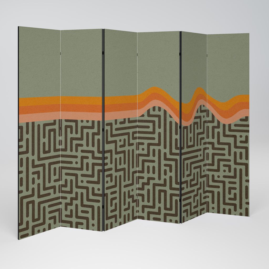 SpaceRebels Paravent Raumteiler - 6-teilig Raumtrenner, Druck 1-Seite - Raumtrenner - Trennwand Wohnung - Room Divider - Spanische Wand Deko Modern...
