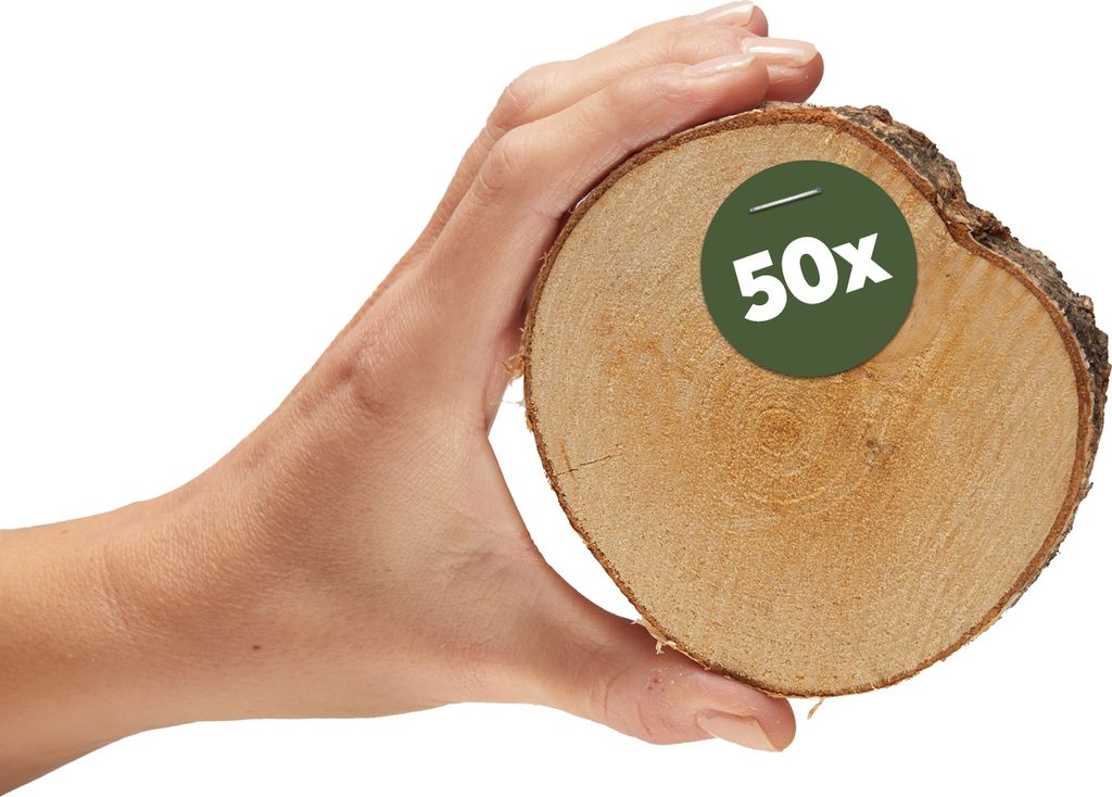 Kleine 8 cm Baumscheiben 50er Pack zum Holz-Deko Basteln Produktbild 
