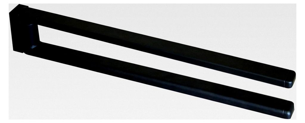 VIGOUR Handtuchhalter Derby V3 450 mm 2-armig senkrecht schwenkbar schwarz matt