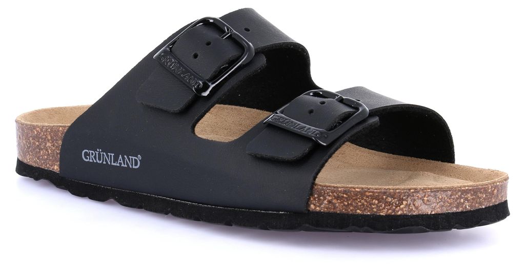 GRUNLAND SARA CB9952 Damen-Korkpantoffeln, schwarz, Größe 1: 38