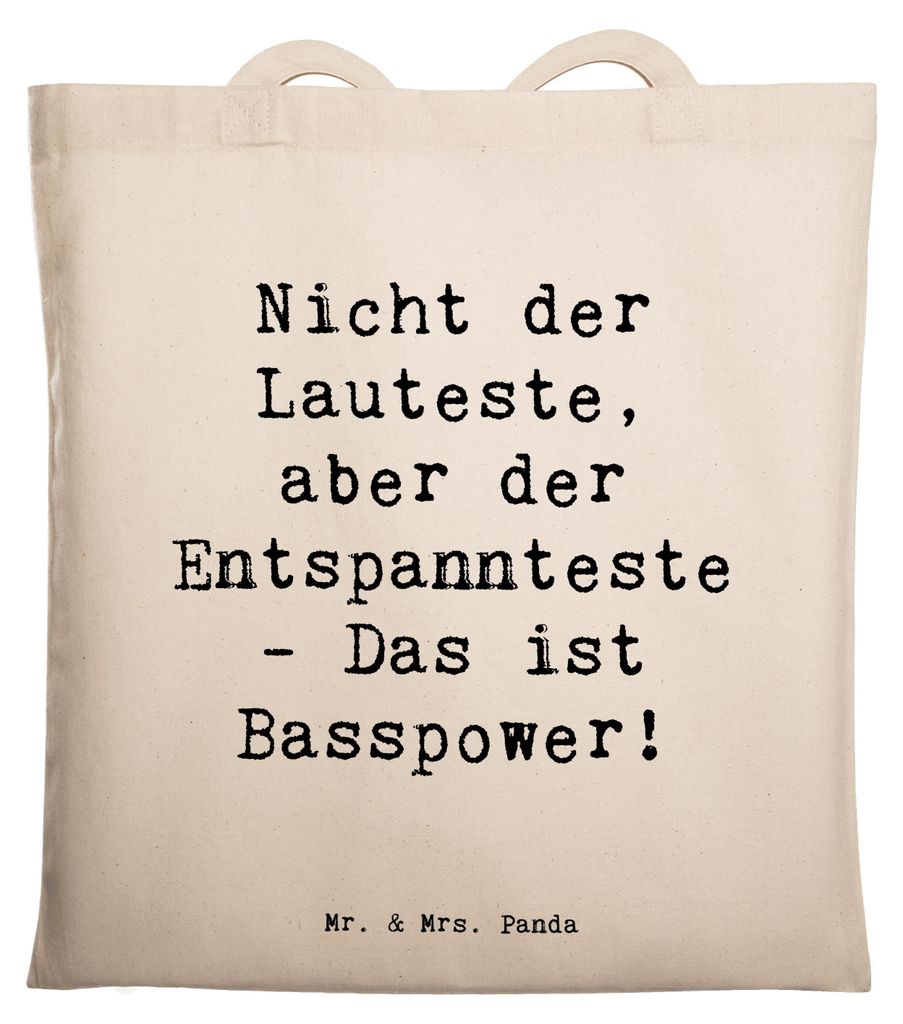 Mr. & Mrs. Panda Shopping Tasche Spruch Bassgitarre Entspannt - Transparent - Geschenk, Lernen, Musik, Tragetasche, Musikinstrument, Bassist, Instr...