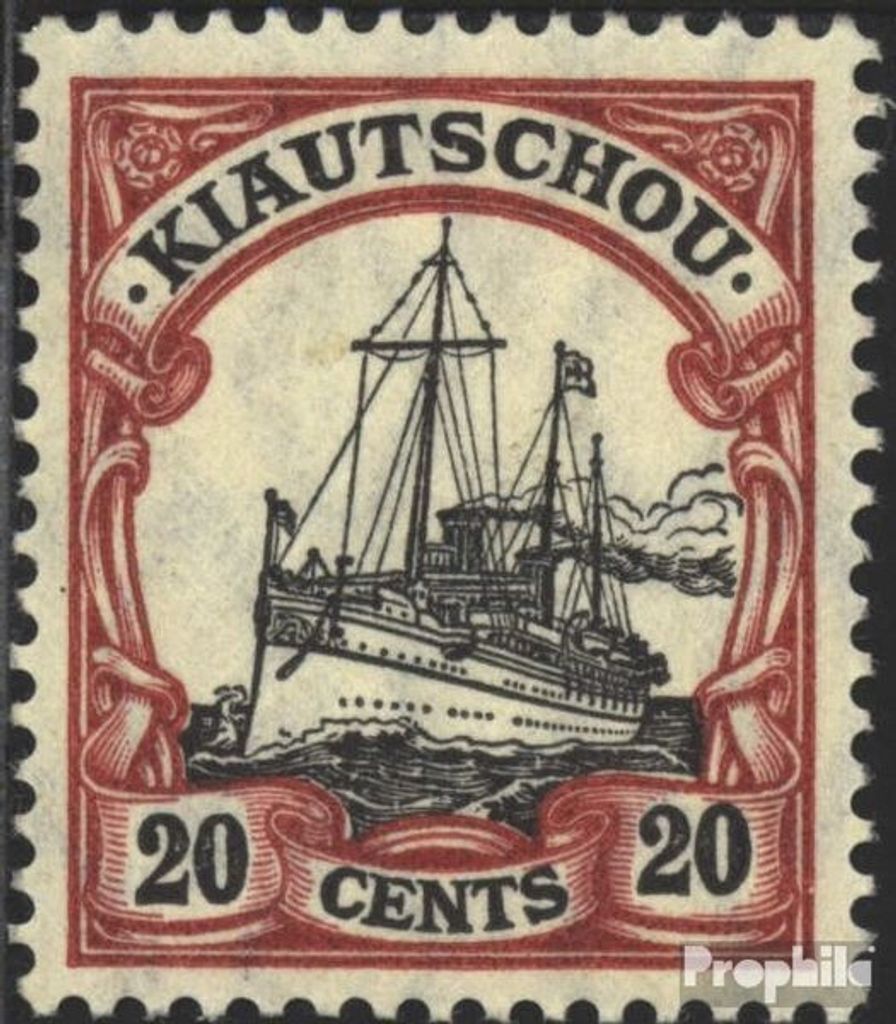 Briefmarken Kiautschou (China) 1908 Mi 32I Friedensdruck postfrisch Schiff Kaiseryacht Hohenzollern