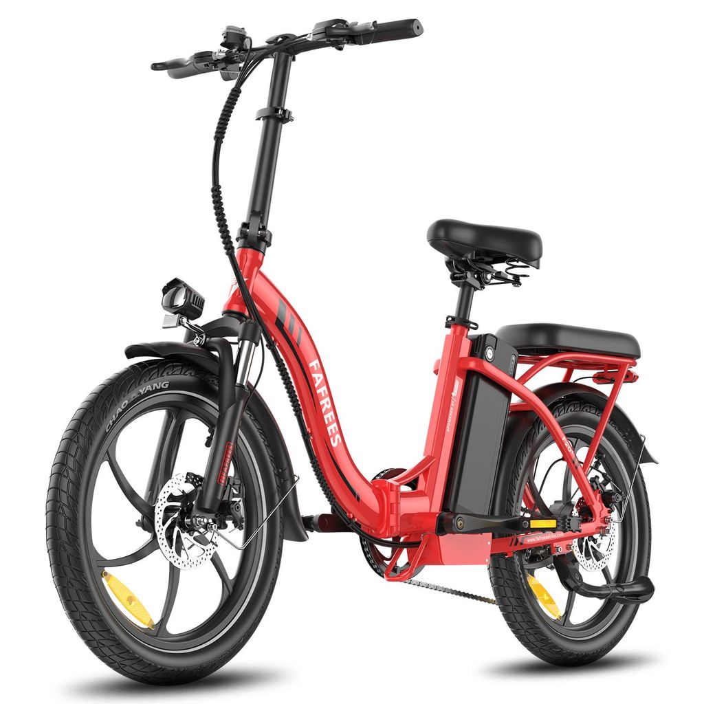 E-Bike 20 Zoll Faltbares Elektrofahrrad Klappfahrrad 20*3.0 Fat Tire klappbar Mountainbike Trekking-E-Bike 250W 20AH 25KM/H Rot