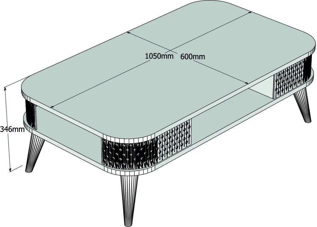 Table Basse Rectangulaire Blanche Eylül 105 cm pour Salon Moderne - 5