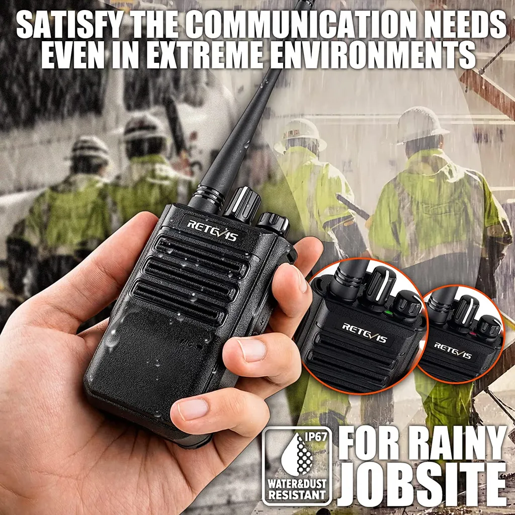 Radio Portable Bidirectionnelle PMR446 Pack de 4 Talkies-walkies Noirs