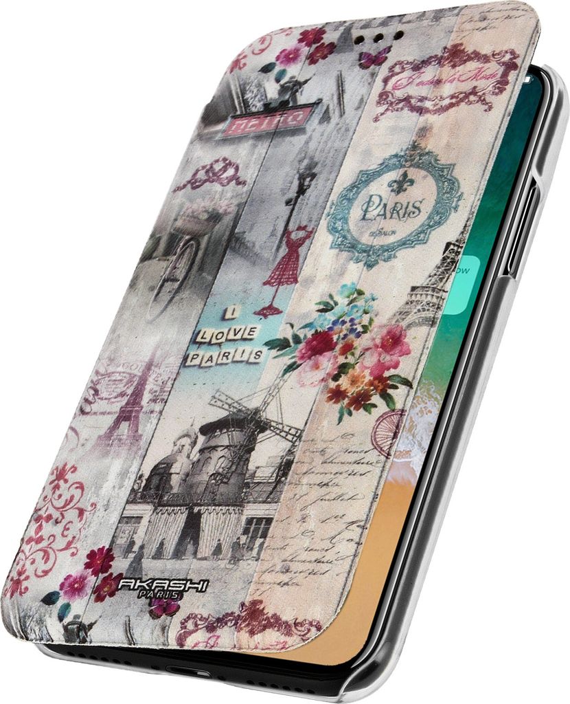 Flip-Schutzhülle Brieftasche mit Kartenfach iPhone X – Akashi – Salon de Paris