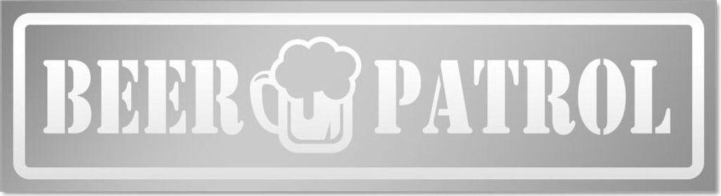 Kiwistar Beer Patrol invertiert Magnetschild Schild magnetisch - 30cm Silber - Magnetfolie für Auto PKW Kfz