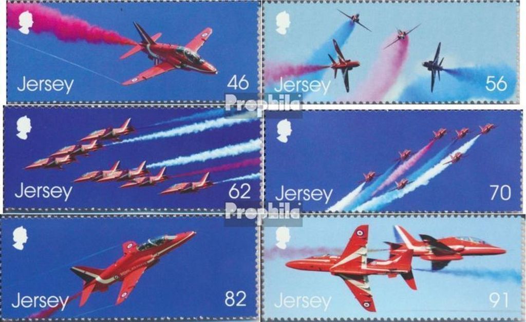 Briefmarken GB - Jersey 2014 Mi 1825-1830 (kompl.Ausg.) postfrisch Kunstflugtafel
