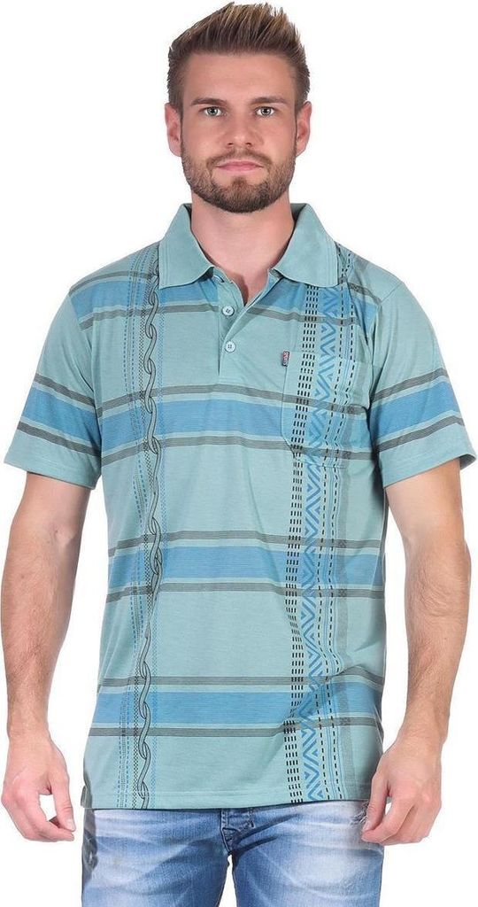 Herren Poloshirt T-shirt Polo-Hemd Kurzarm, Oliv-Grün M