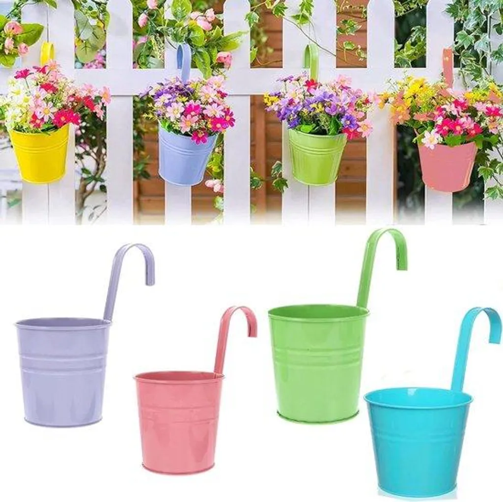 Support de pot de fleurs suspendu en métal pour rambarde de terrasse