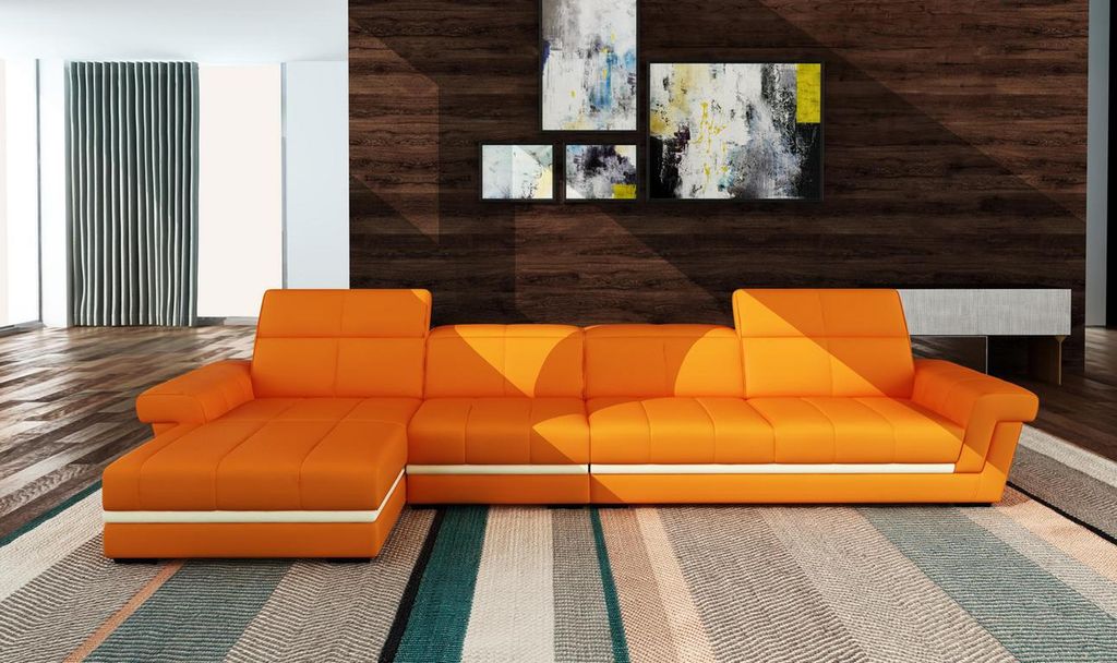 Ledersofa Couch Wohnlandschaft L-Form Design Modern Sofa 5136B Sofas Couchen Neu