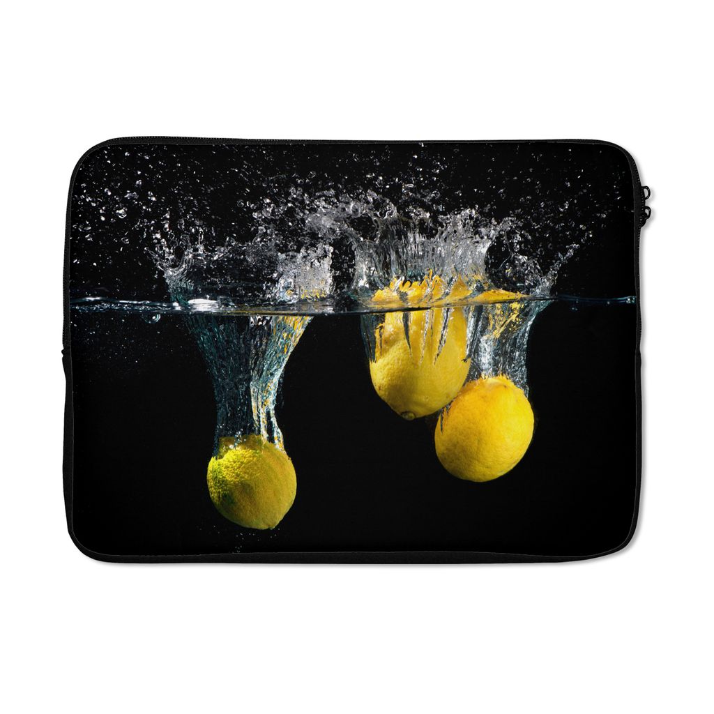 MuchoWow Laptop Hülle 13 Zoll Zitrone - Frucht - Stilleben - Wasser - Gelb Laptoptasche - Laptophülle - Sleeve - Rundumschutz