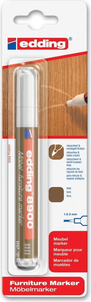 Edding 8900 Teak - Kit 5 Pennarelli per Ritocco Mobili e Legno