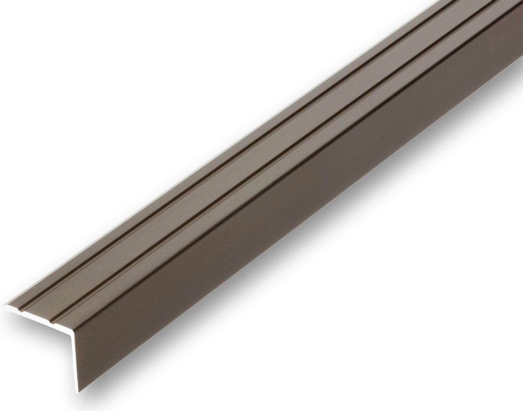 (9,05EUR/m) 25 x 20 x 800 mm Treppenwinkel bronzefarben selbstklebend Treppenkantenprofil Treppenkante