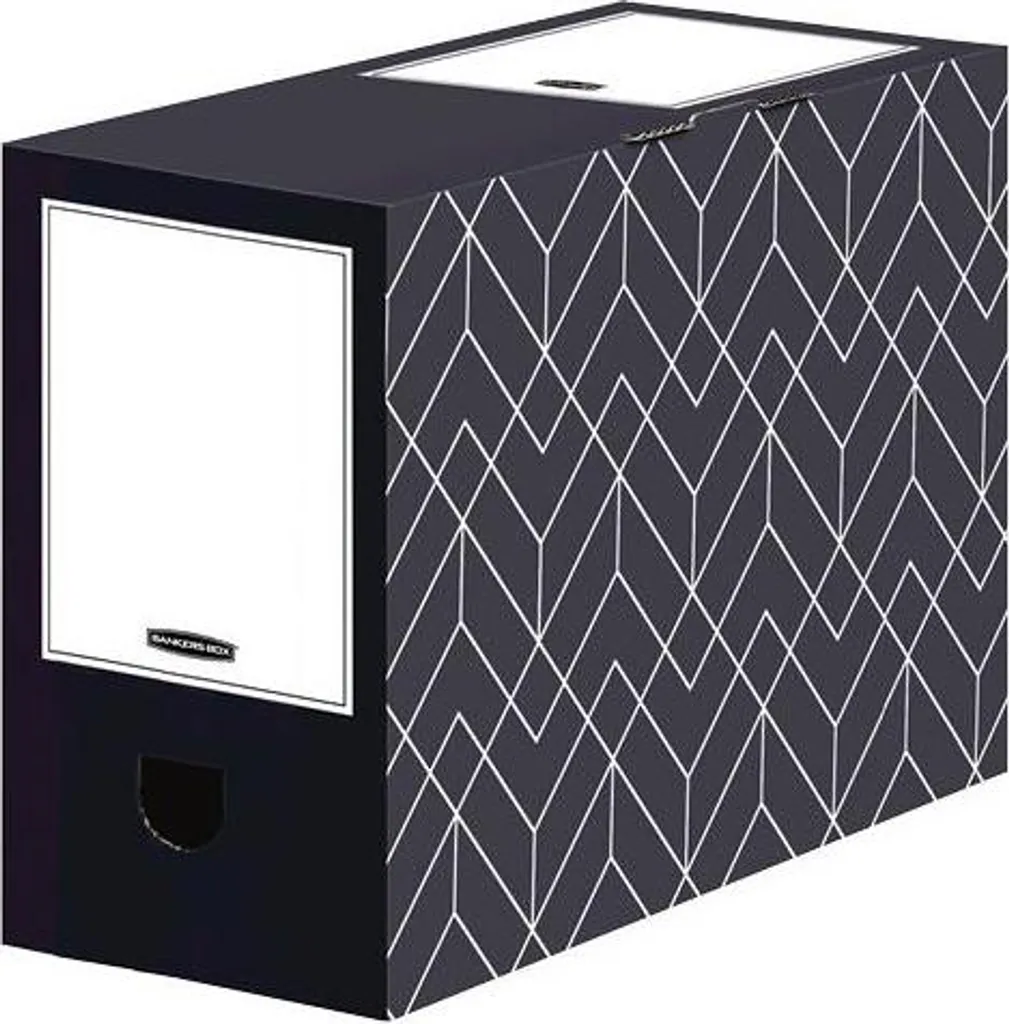 Fellowes 4483001 Boîte de Classement Archives en Carton Noir et Blanc