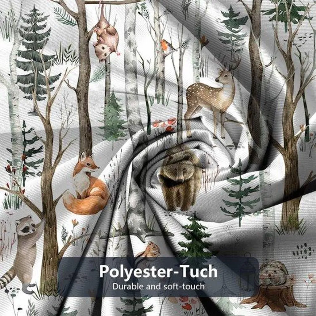 Rideau de douche en tissu imperméable 183x183 motif animaux mignons