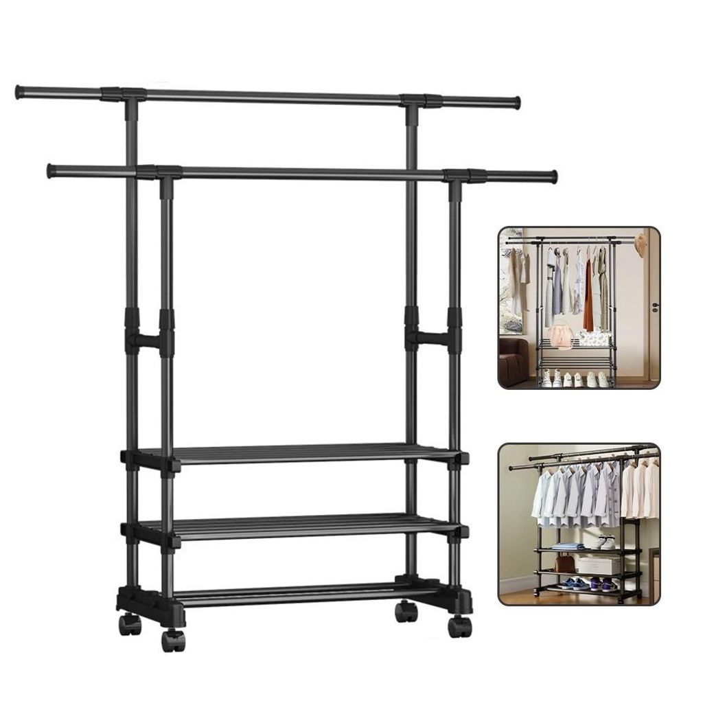Kleiderständer Stabil Schwerlast Kleiderständer auf Kleiderwagen mobiler Rollen