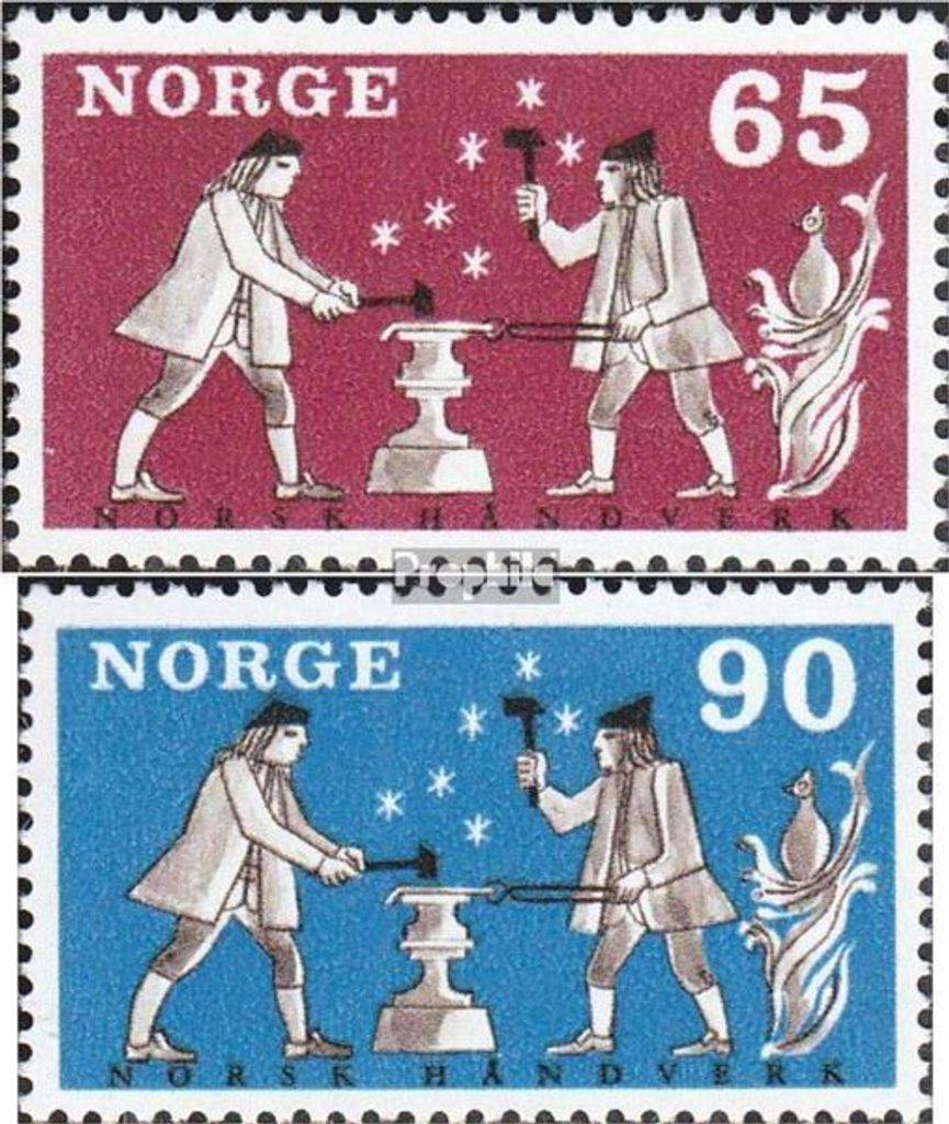Briefmarken Norwegen 1968 Mi 564-565 (kompl.Ausg.) postfrisch Norwegisches Handwerk