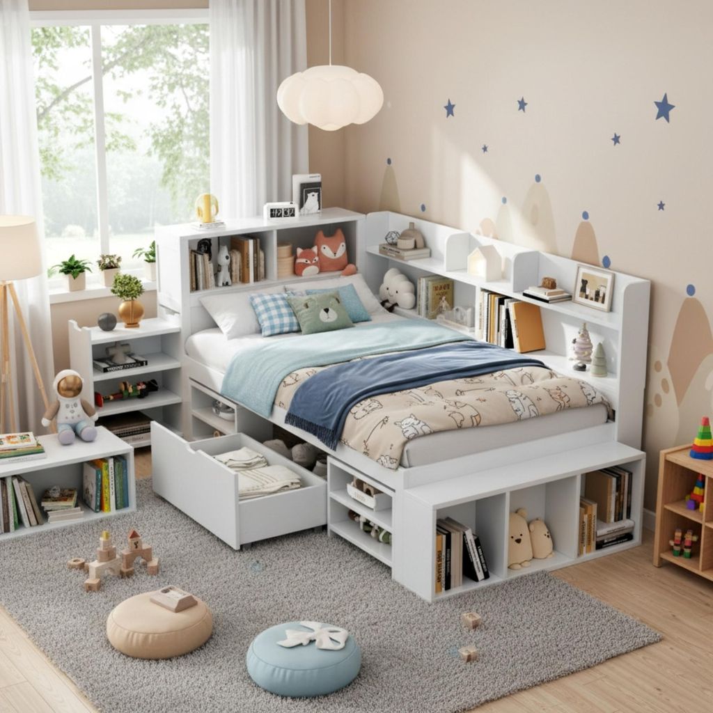 Letto per bambini Flieks con rete a doghe 90x200 cm, letto Immagine del prodotto 