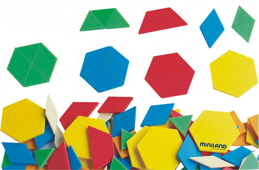Formes géométriques variées 250 pièces Miniland : blocs logiques multicolores