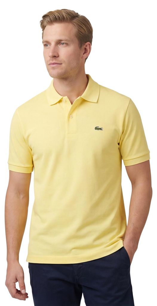 Lacoste Polo weite Passform gelb einfarbig Baumwolle kurze Produktbild 