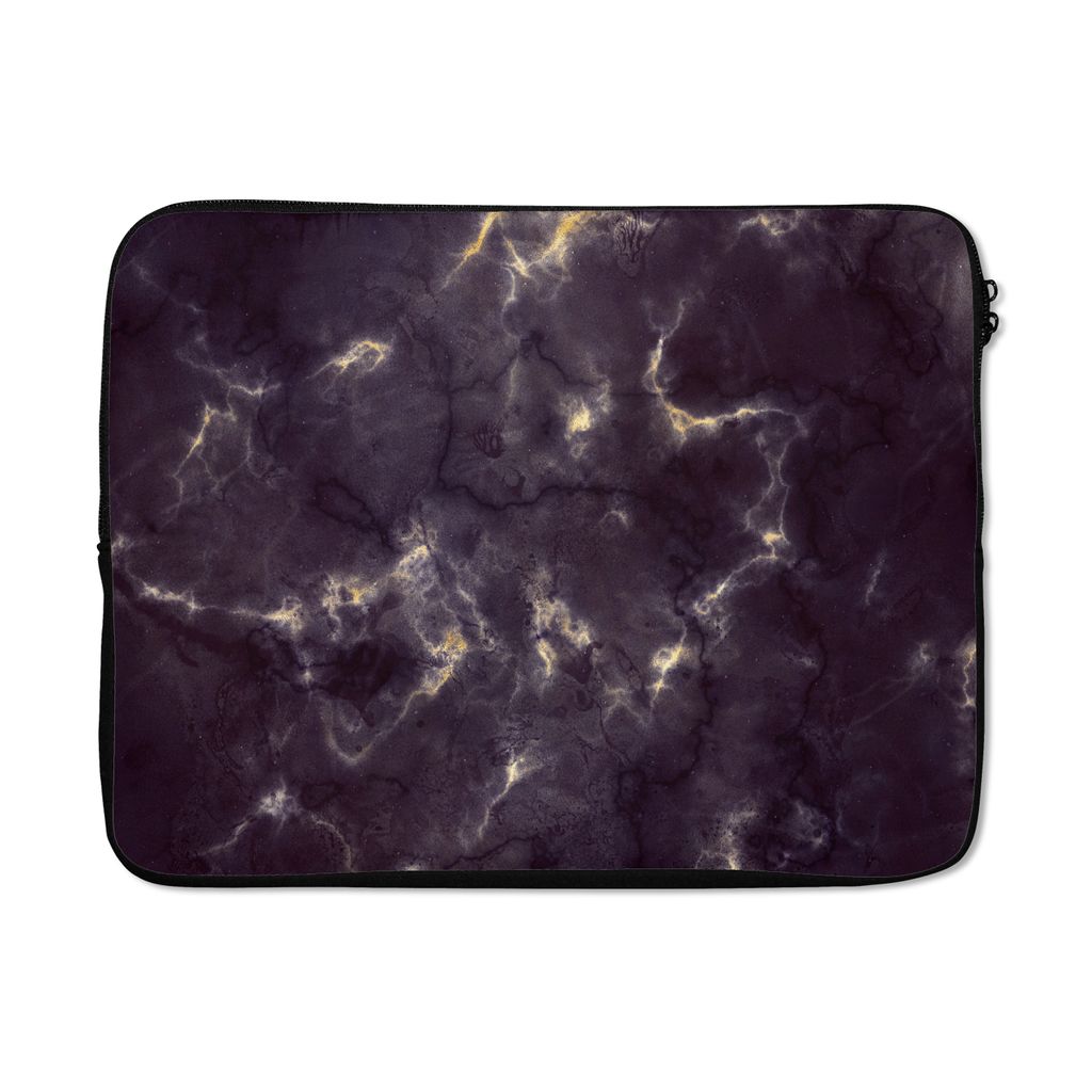 MuchoWow Laptop Hülle 15 Zoll Gold - Edelsteine - Achatstein - Geode Laptoptasche - Laptoptasche - Sleeve - Rundum-Schutz