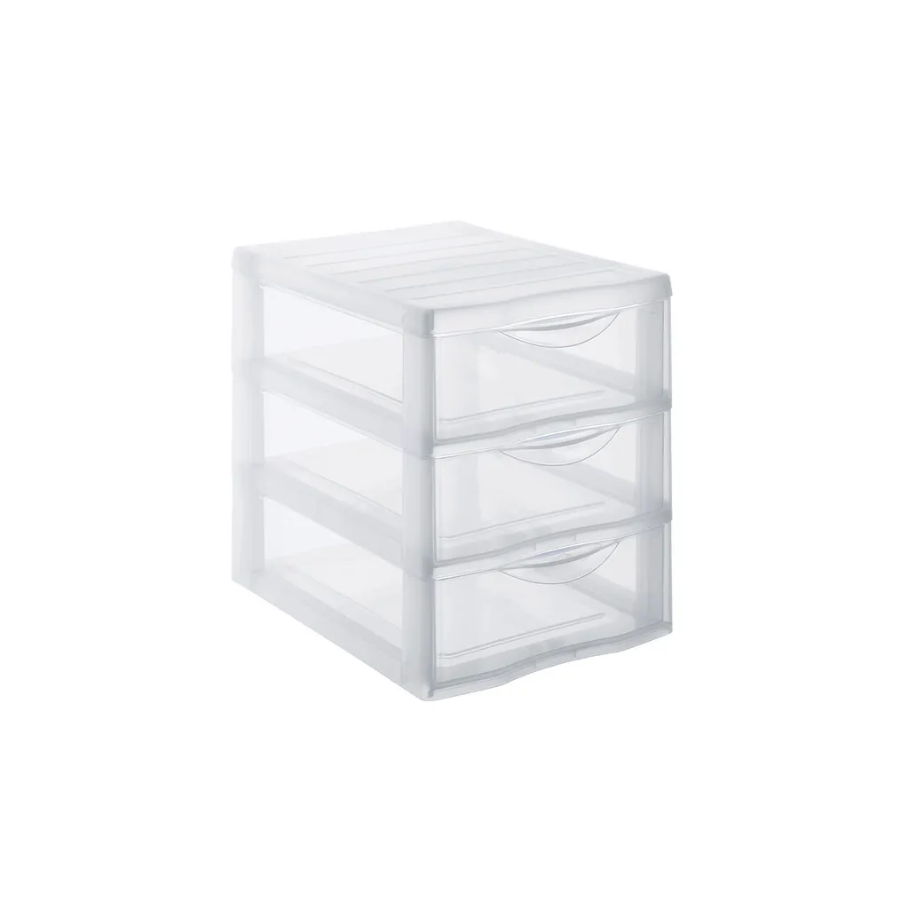 Boîte à tiroirs A5 ORGAMIX 3 tiroirs transparents pour bureau