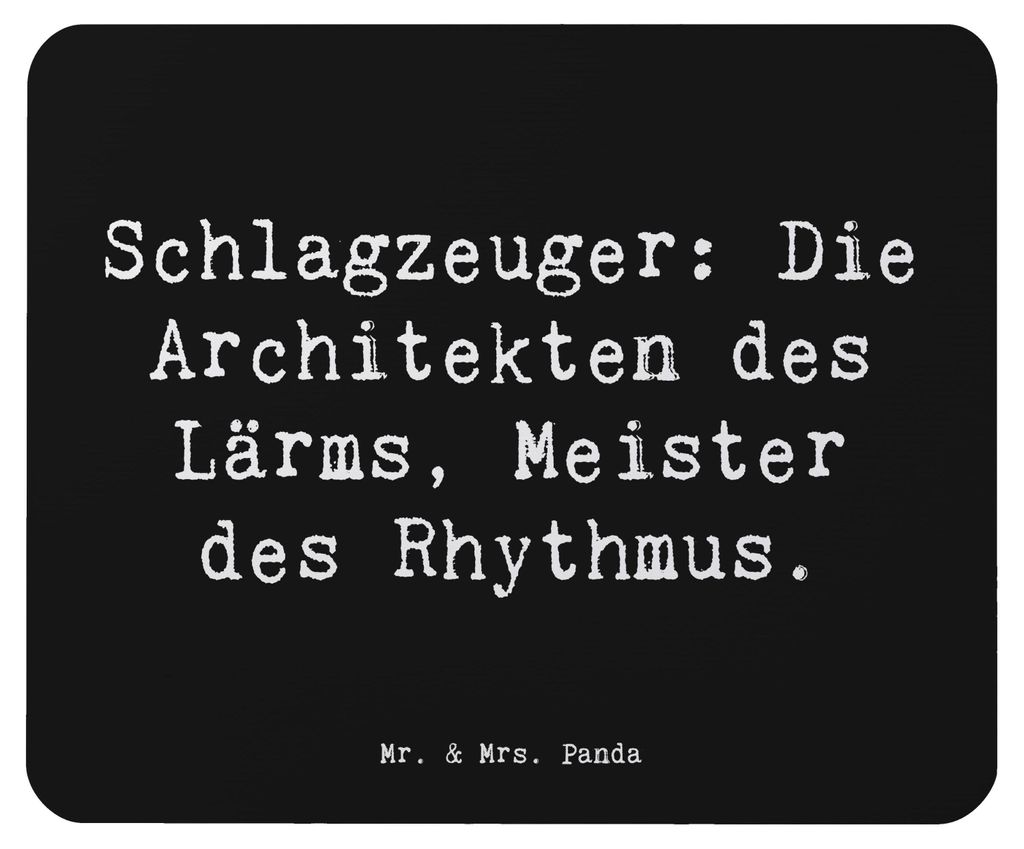 Mr. & Mrs. Panda Mouse Pad Spruch Schlagzeug Architekten - Schwarz - Geschenk, Instrument, Band, Mauspad, computer mousepad, Präsenz, lernen, Musi...
