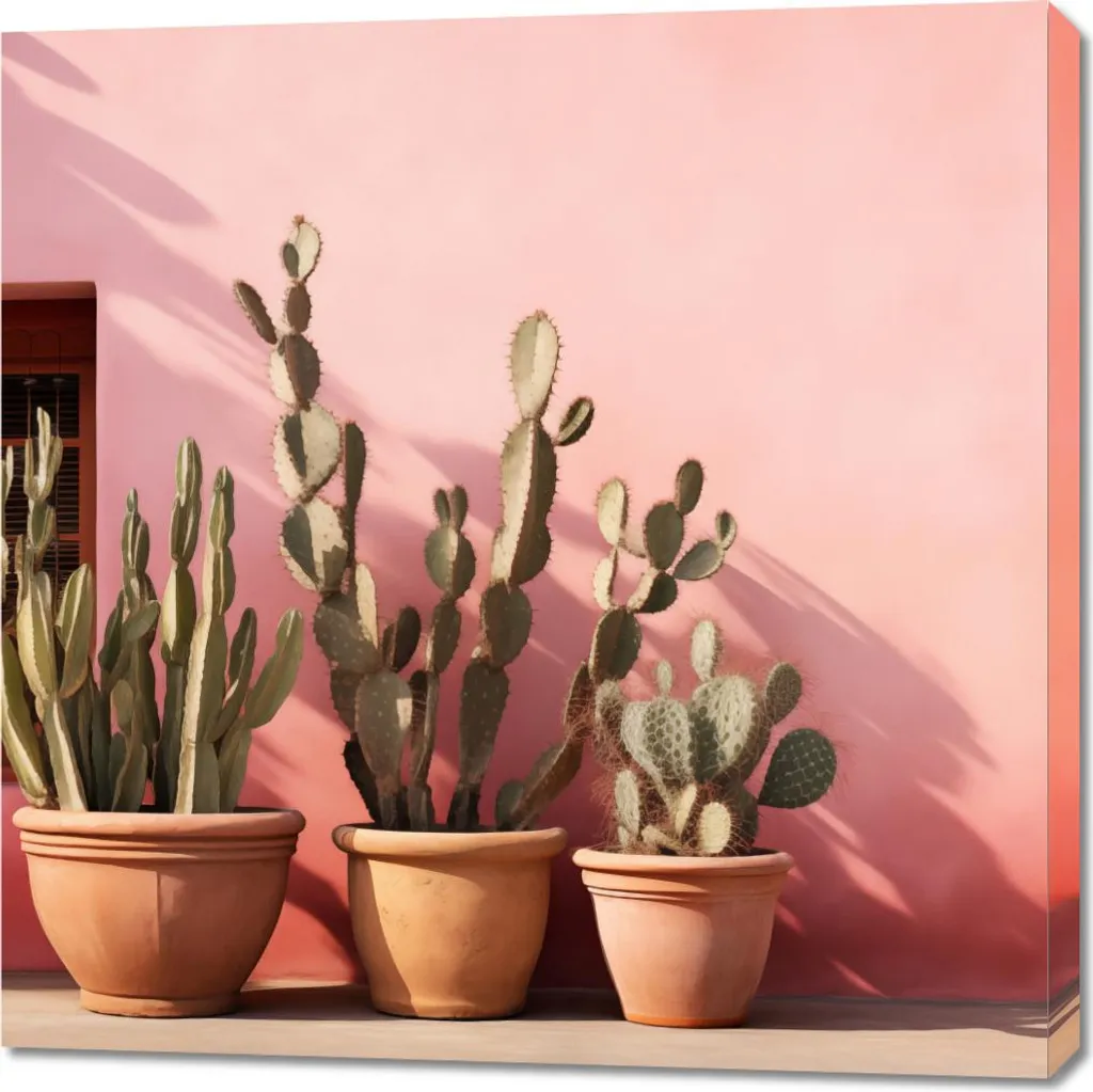 Tableau Cactus 90x90 cm Haute Définition - Toile Canvas sur Châssis